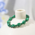 Load image into Gallery viewer, Artisanal Malachite Faceted Barrel Crystal Beaded Bracelets
