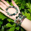 Load image into Gallery viewer, Verdant Moss Agate Tumbled Crystal Beaded Bracelets