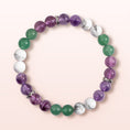Load image into Gallery viewer, Amethyst, Howlite, Aventurine , Fluorite Bracelet | Anxiety Bracelet