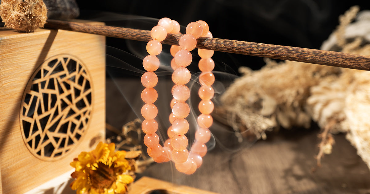 Peach Moonstone Bracelet