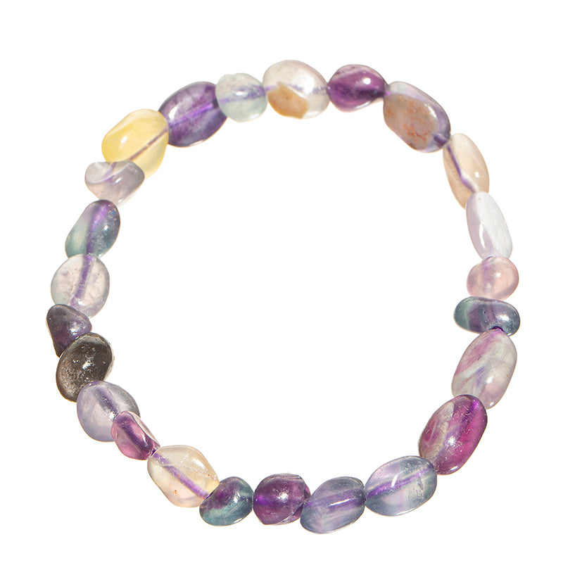 Colorful Fluorite Chip Crystal Beaded Bracelet