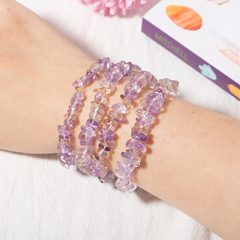 Natural Ametrine Chip Crystal Therapy Bracelet