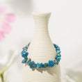 Load image into Gallery viewer, Teal Blue Green Apatite Chips Crystal Healing Beaded Bracelets
