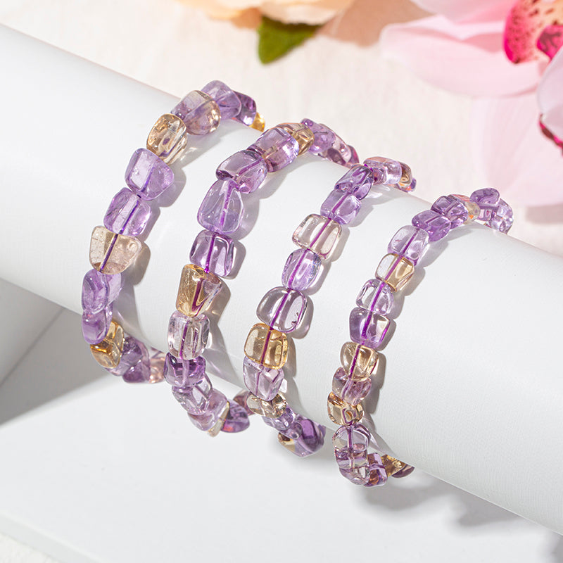 Radiant Ametrine Irregular Nugget Crystal Therapy Bracelet