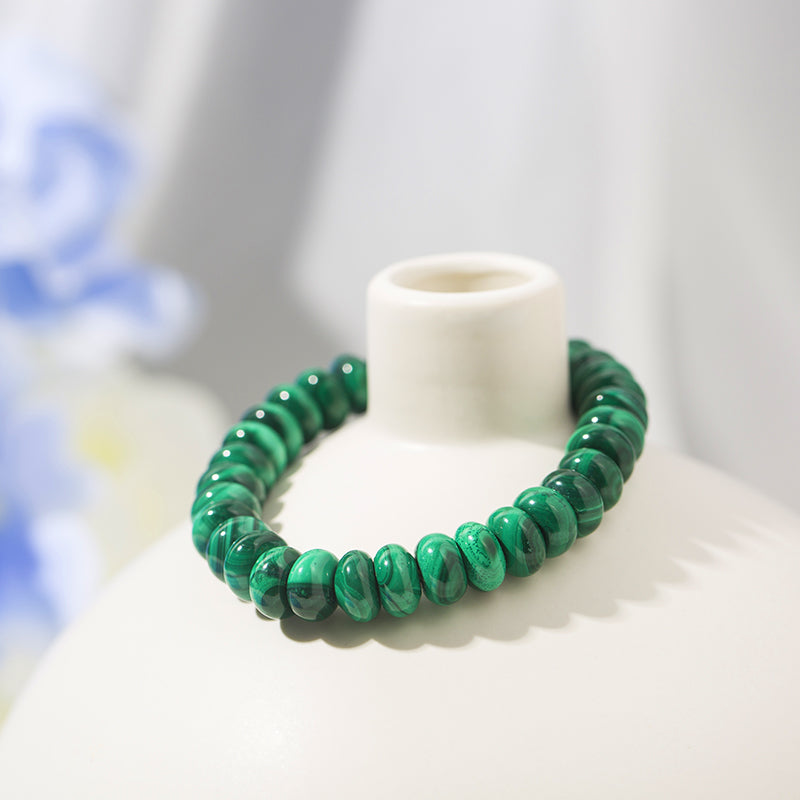 Exquisite Malachite Rondelle Crystal Beaded Bracelets