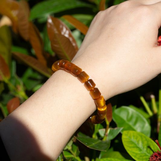 Honey Tiger's Eye Tube-Shaped Crystal Healing Bracelets