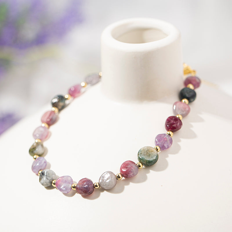 Multicolored Tourmaline Nugget Crystal Beaded Bracelets