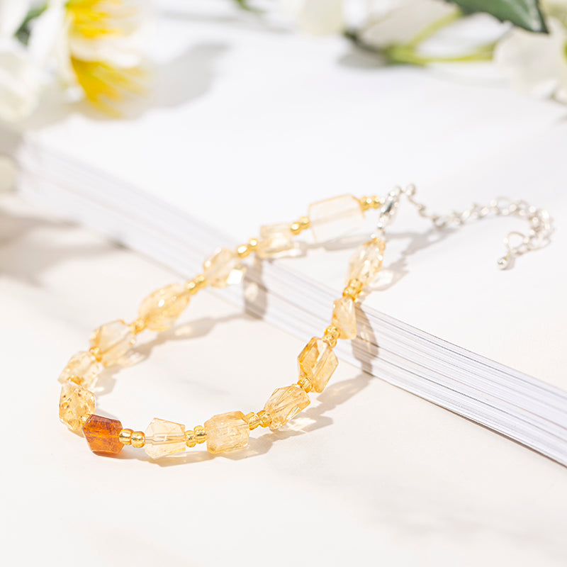 Energetic Citrine Freeform Crystal Therapy Bracelet