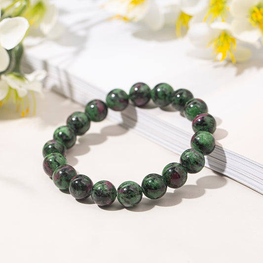 Striking Ruby Zoisite Crystal Beaded Bracelets