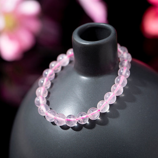 Pink Rose Quartz Beaded Bracelet – ORVEL GEMS