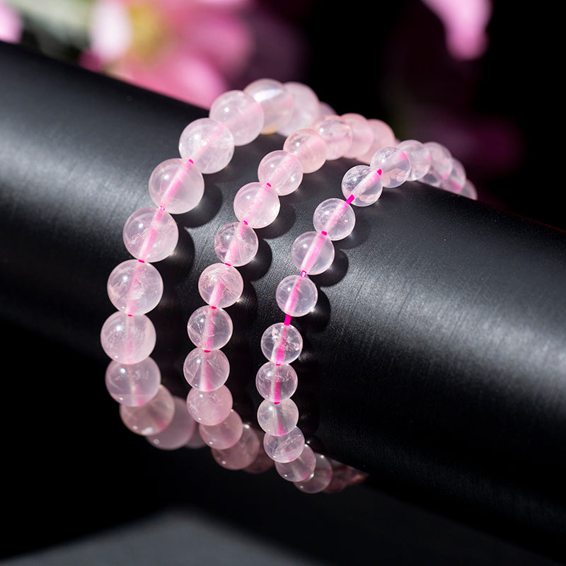 Pink Rose Quartz Beaded Bracelet – ORVEL GEMS