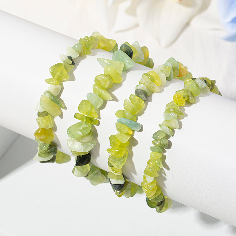 Serpentine Jade Chips Crystal Healing Bracelets