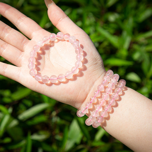 Pink Rose Quartz Beaded Bracelet – ORVEL GEMS