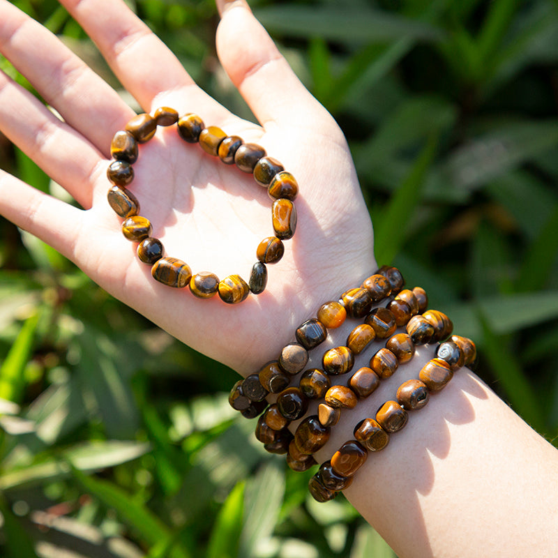 Natural Tiger's Eye Large Nuggets Crystal Beaded Bracelets