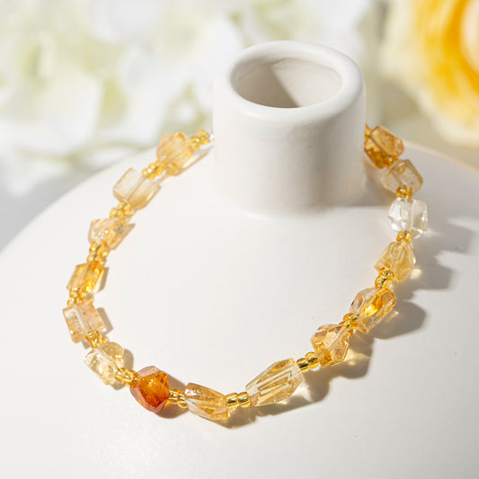 Energetic Citrine Freeform Crystal Therapy Bracelet