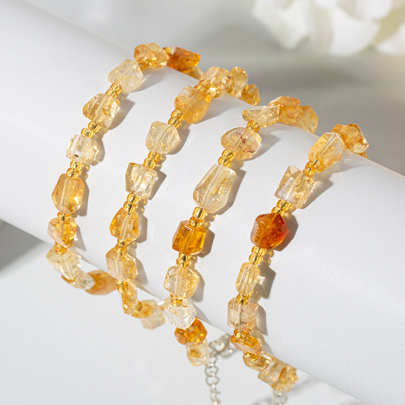 Energetic Citrine Freeform Crystal Therapy Bracelet