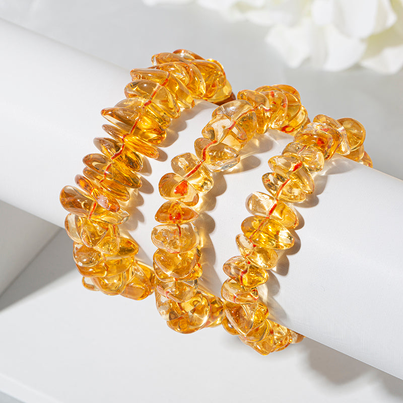 Rare Citrine Chip Crystal Therapy Bracelet