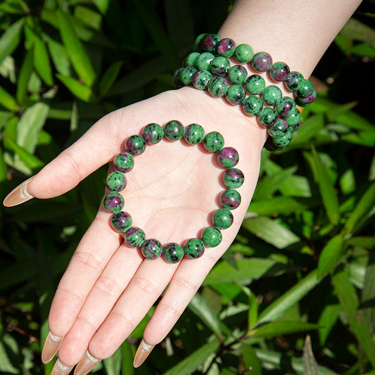 Striking Ruby Zoisite Crystal Beaded Bracelets