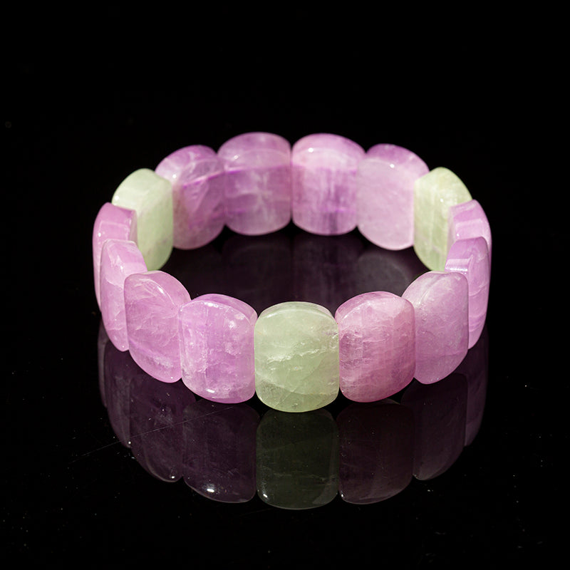 Striking Kunzite Rectangle Crystal Beaded Bracelet