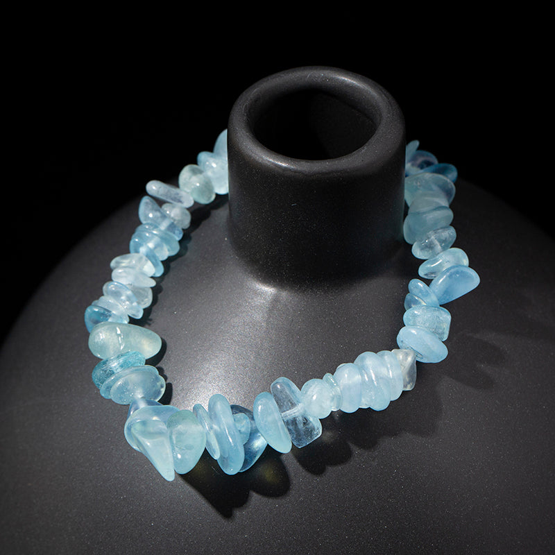 Aquamarine Tumbled Chips Crystal Healing Bracelet