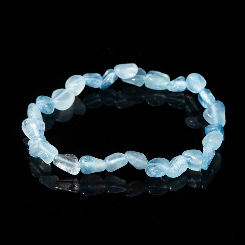 Aquamarine Tumbled Nugget Crystal Healing Bracelet