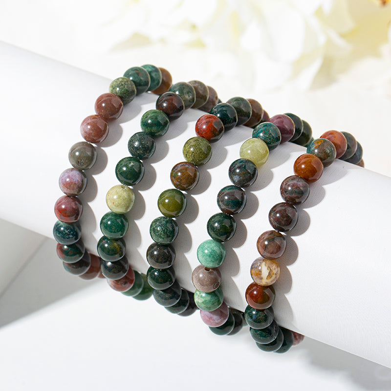 Moss agate Crystal Beaded Bracelets