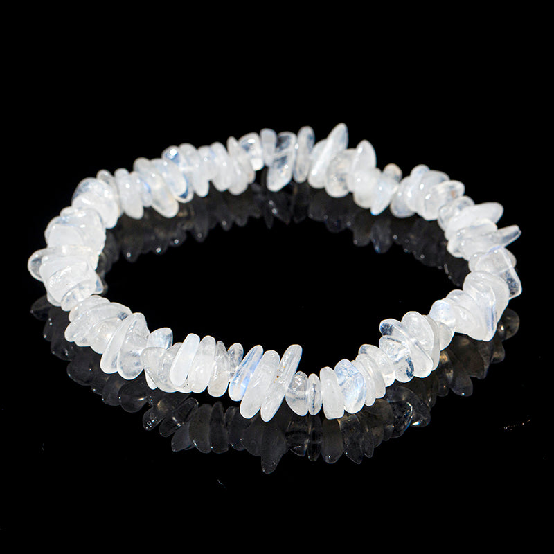 Blue Flash Moonstone Chips Crystal Beaded Bracelets