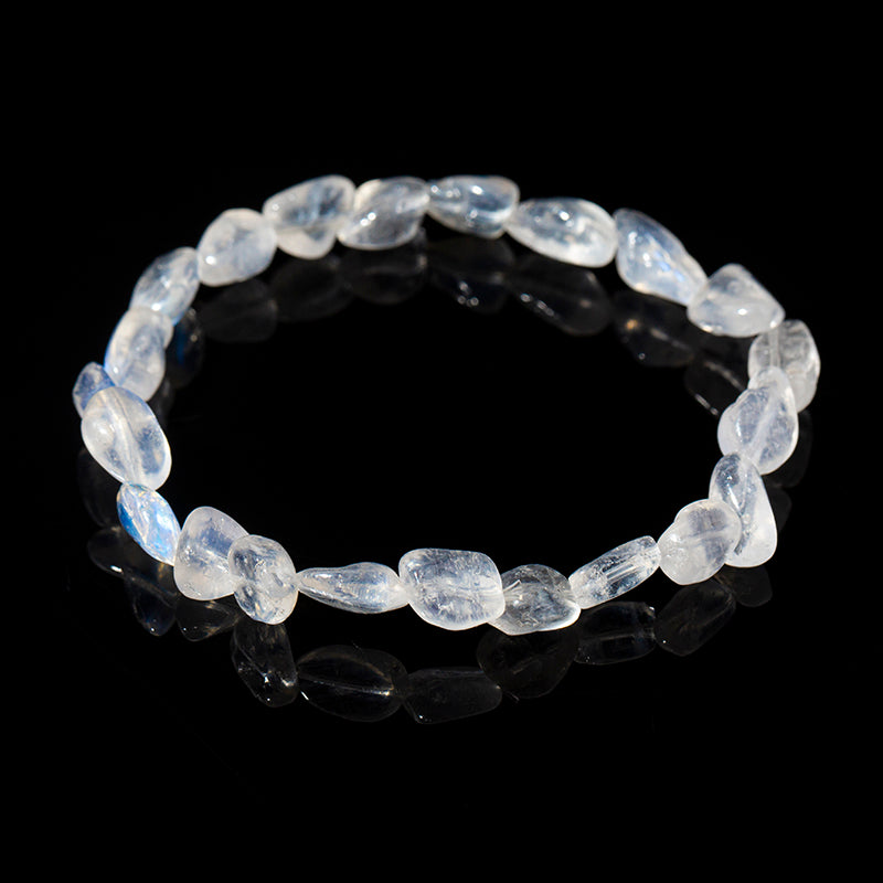 Luminescent Moonstone Nuggets Crystal Beaded Bracelets