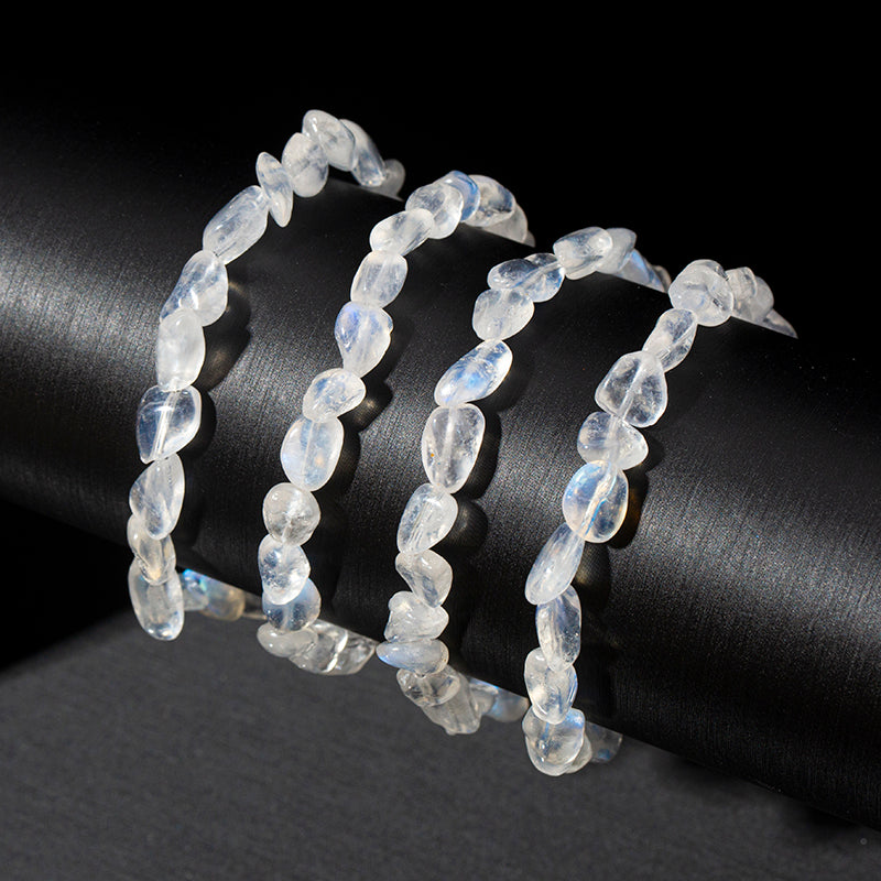 Luminescent Moonstone Nuggets Crystal Beaded Bracelets