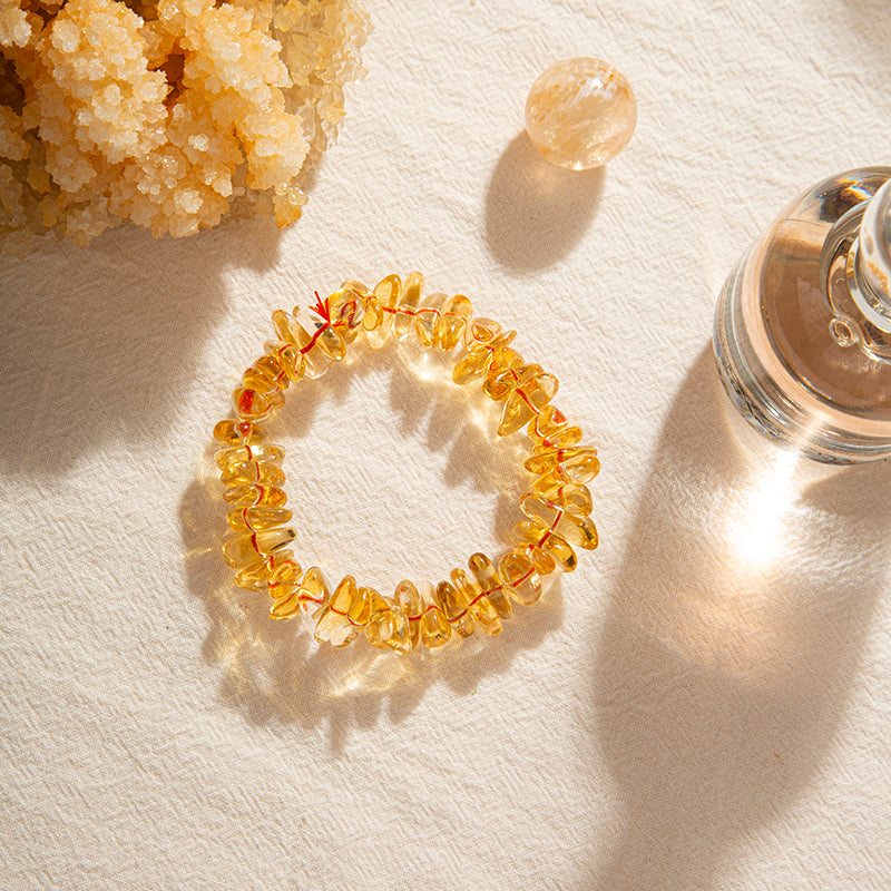 Rare Citrine Chip Crystal Therapy Bracelet