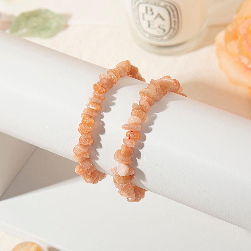 Graceful Sunstone Crystal Chips Crystal Beaded Bracelets