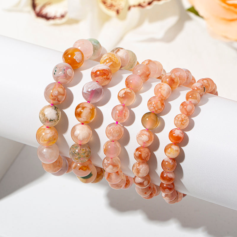 Sakura Flower Agate Healing Bracelets – ORVEL GEMS