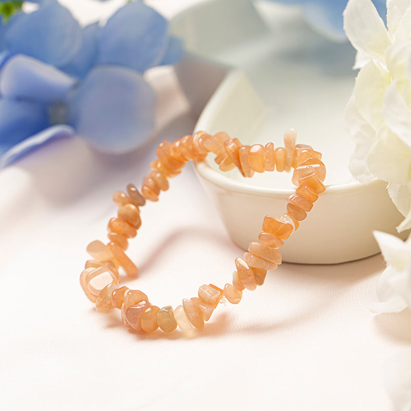 Graceful Sunstone Crystal Chips Crystal Beaded Bracelets