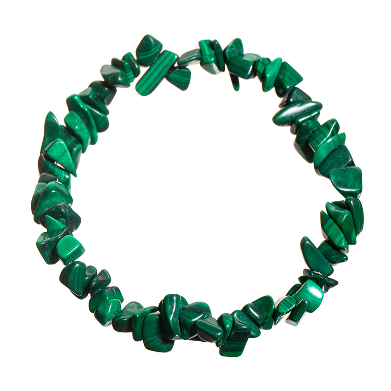 Vivid Green Malachite Chips Crystal Beaded Bracelets