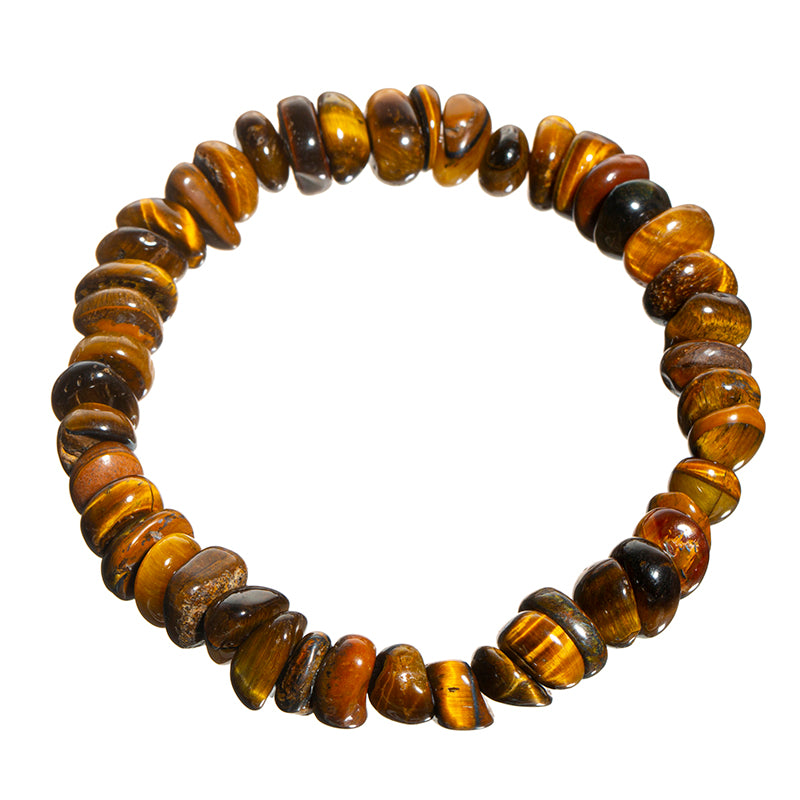 Chocolate Brown Tiger's Eye Nugget Crystal Beaded Bracelets