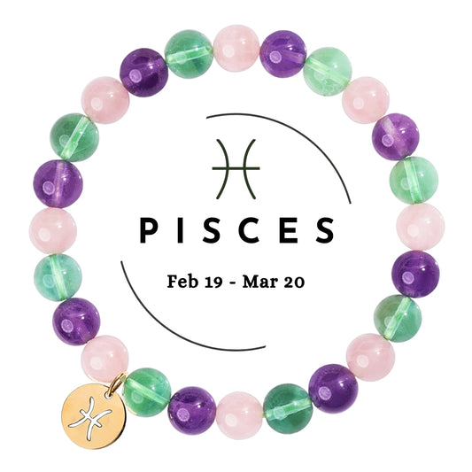 Pisces-12 Zodiac Sign Constellation Crystal Bracelet