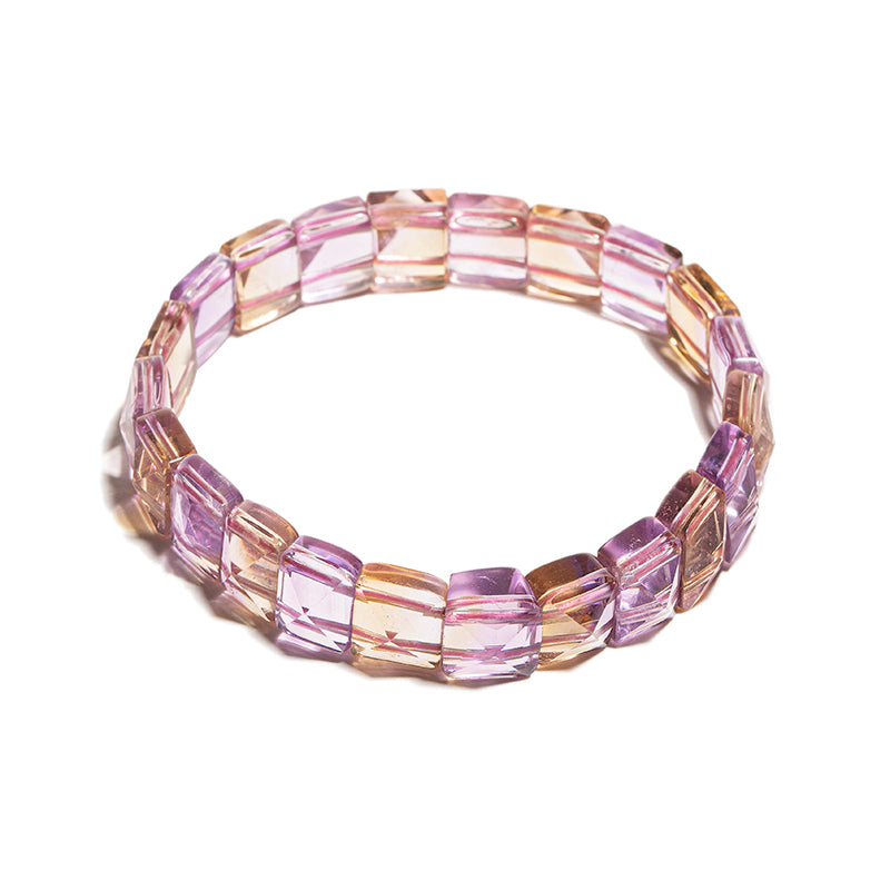 Refined Ametrine Faceted Rectangle Crystal Therapy Bracelet