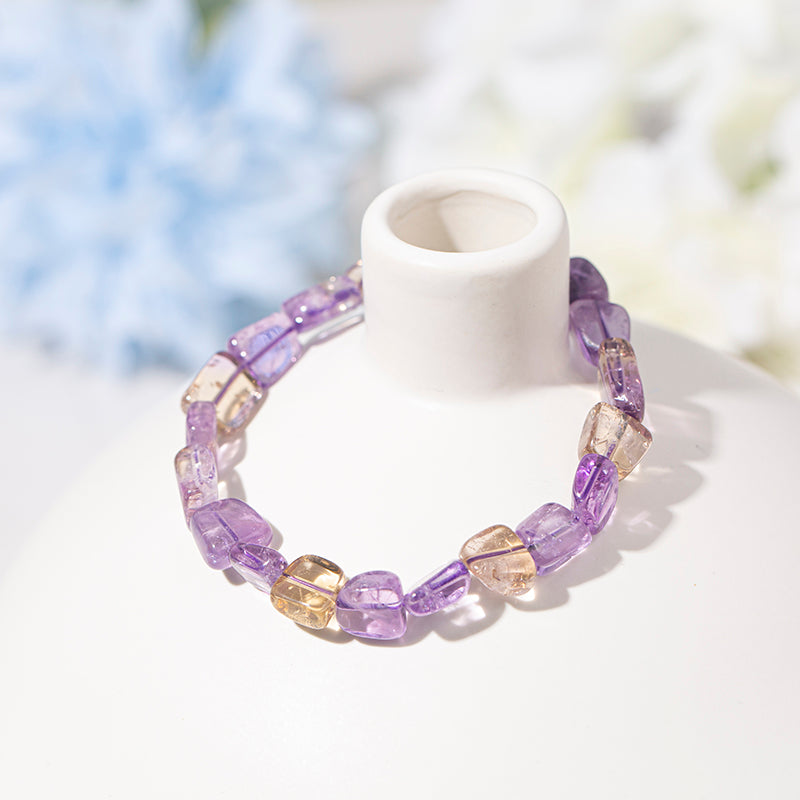 Radiant Ametrine Irregular Nugget Crystal Therapy Bracelet