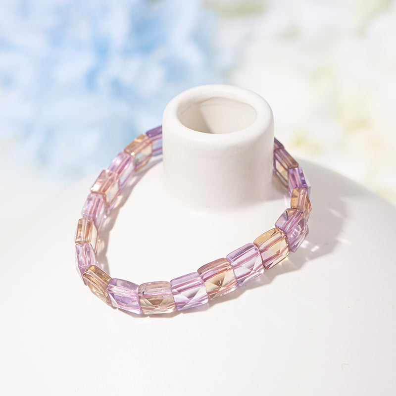 Refined Ametrine Faceted Rectangle Crystal Therapy Bracelet