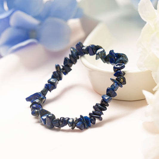 Natural Lapis Lazul Chips Crystal Beaded Bracelets