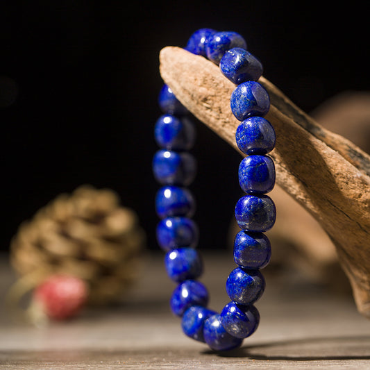 Vivid Lapis Lazuli Cube Crystal Beaded Bracelets