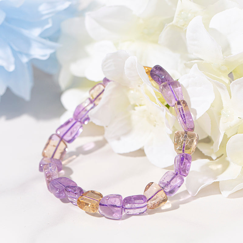 Radiant Ametrine Irregular Nugget Crystal Therapy Bracelet