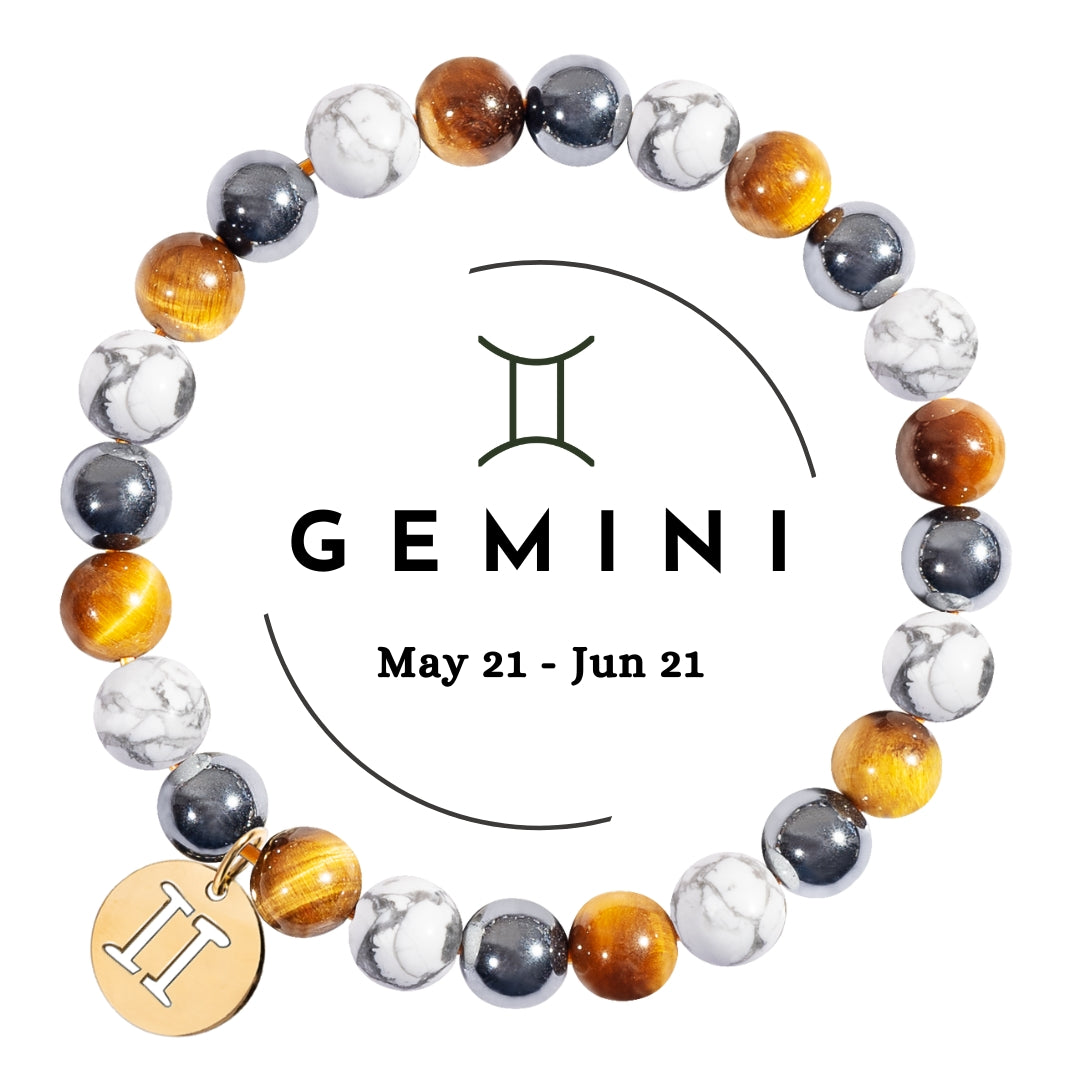 Gemini-12 Zodiac Sign Constellation Crystal Bracelet