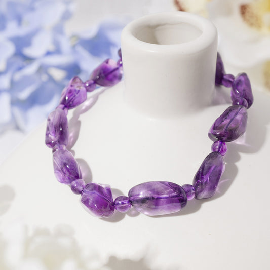 Exquisite Amethyst Freeform Crystal Healing Bracelet