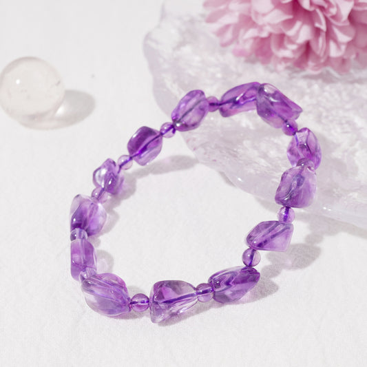 Exquisite Amethyst Freeform Crystal Healing Bracelet