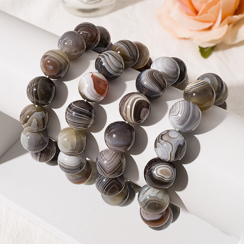 Unique Brown Botswana Agate Crystal Healing Bracelet