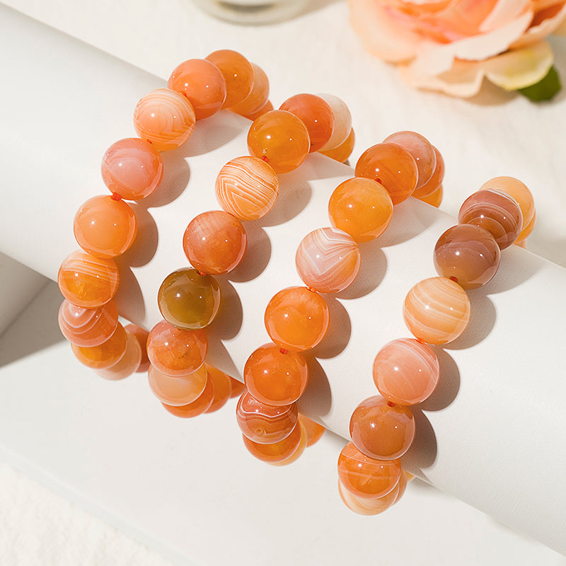 Soothing Carnelian Round Crystal Healing Bracelet