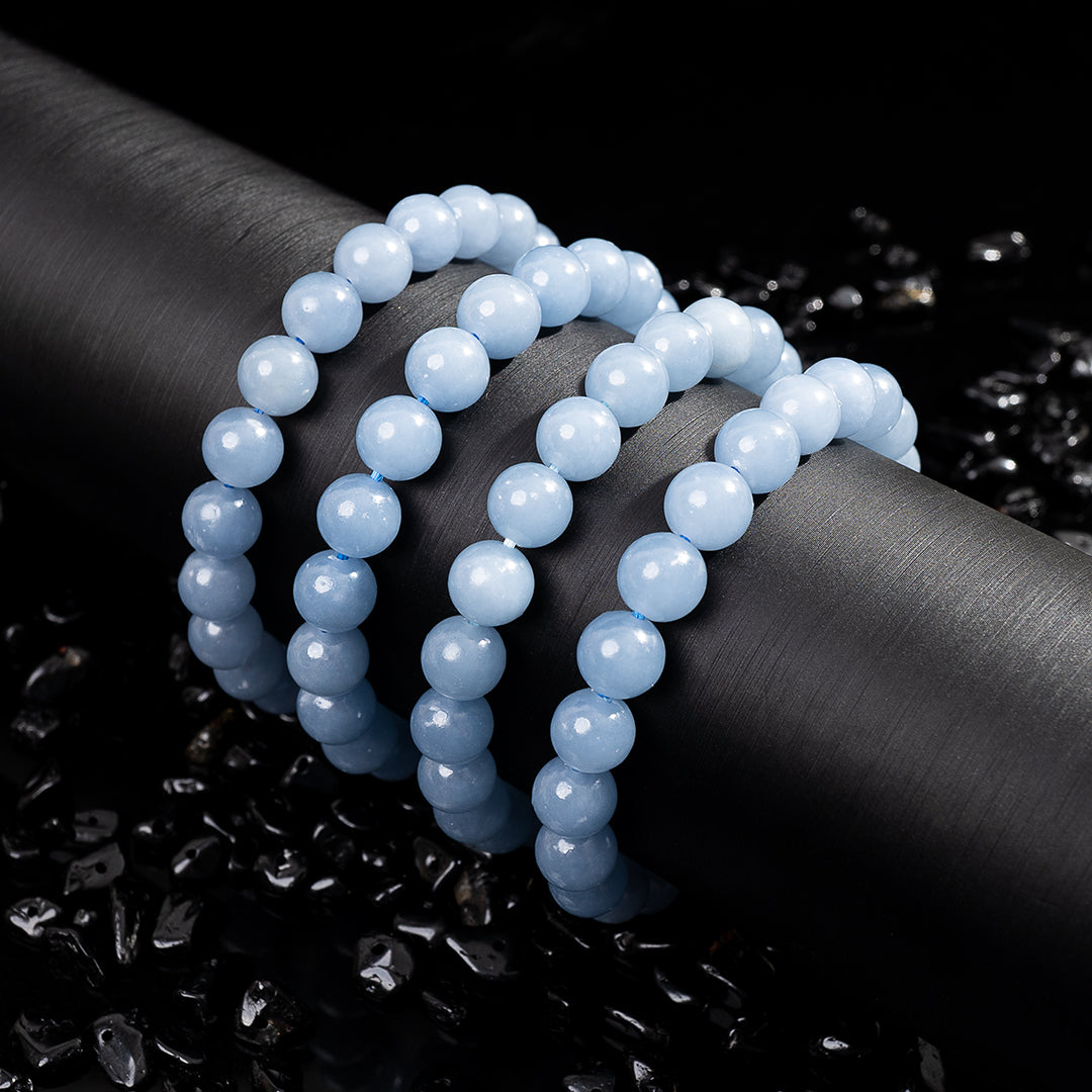 Tranquil Angelite Crystal Healing Beaded Bracelets