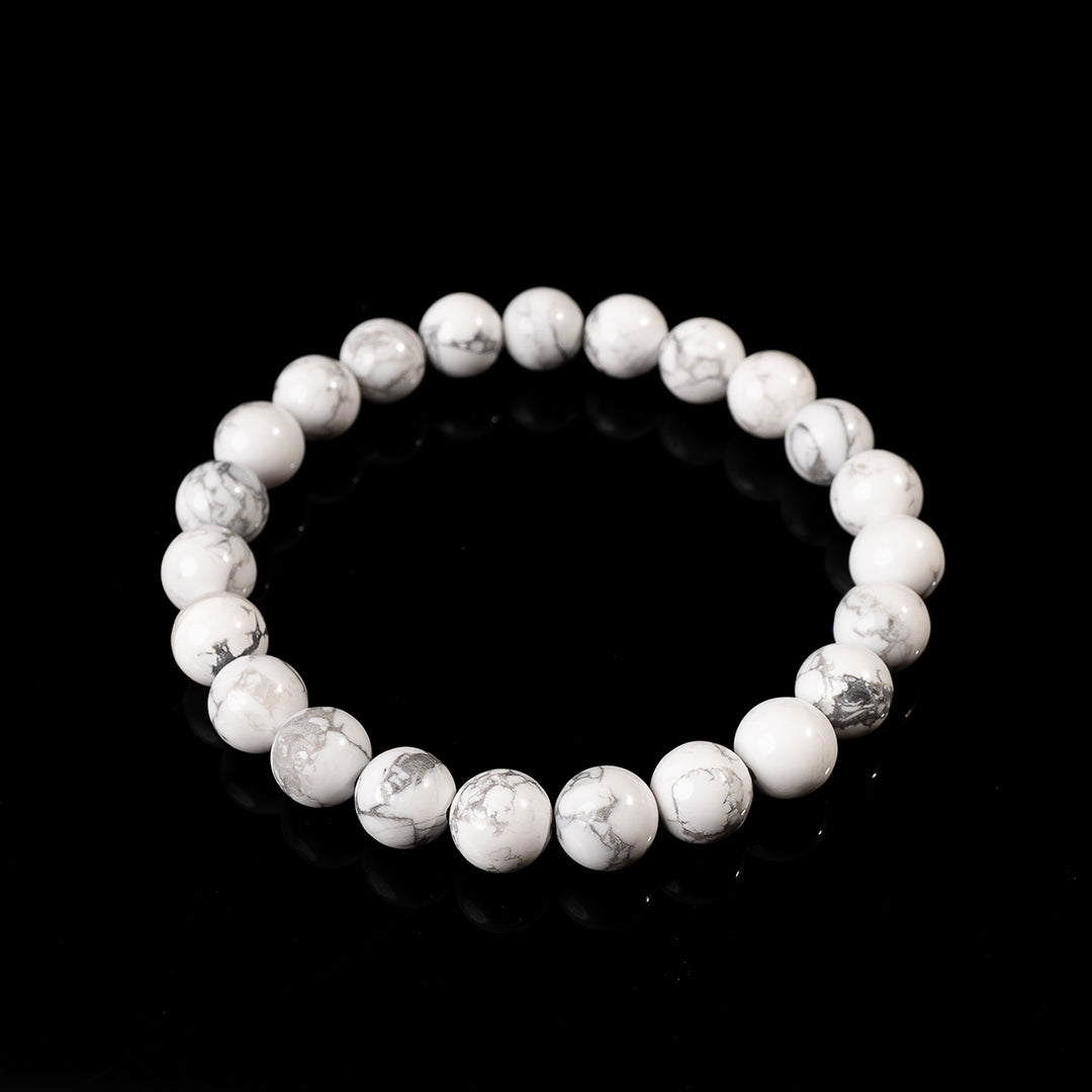 Lightweight Howlite Crystal Beaded Bracelet