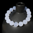 Load image into Gallery viewer, Blue Chalcedony Round Crystal Therapy Bracelet
